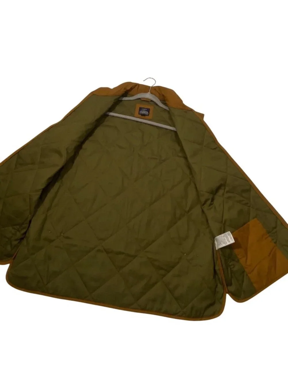 J.Crew Mens Quilted Tan walking Vest Zip Front & Pockets Lightweight Outerwear L